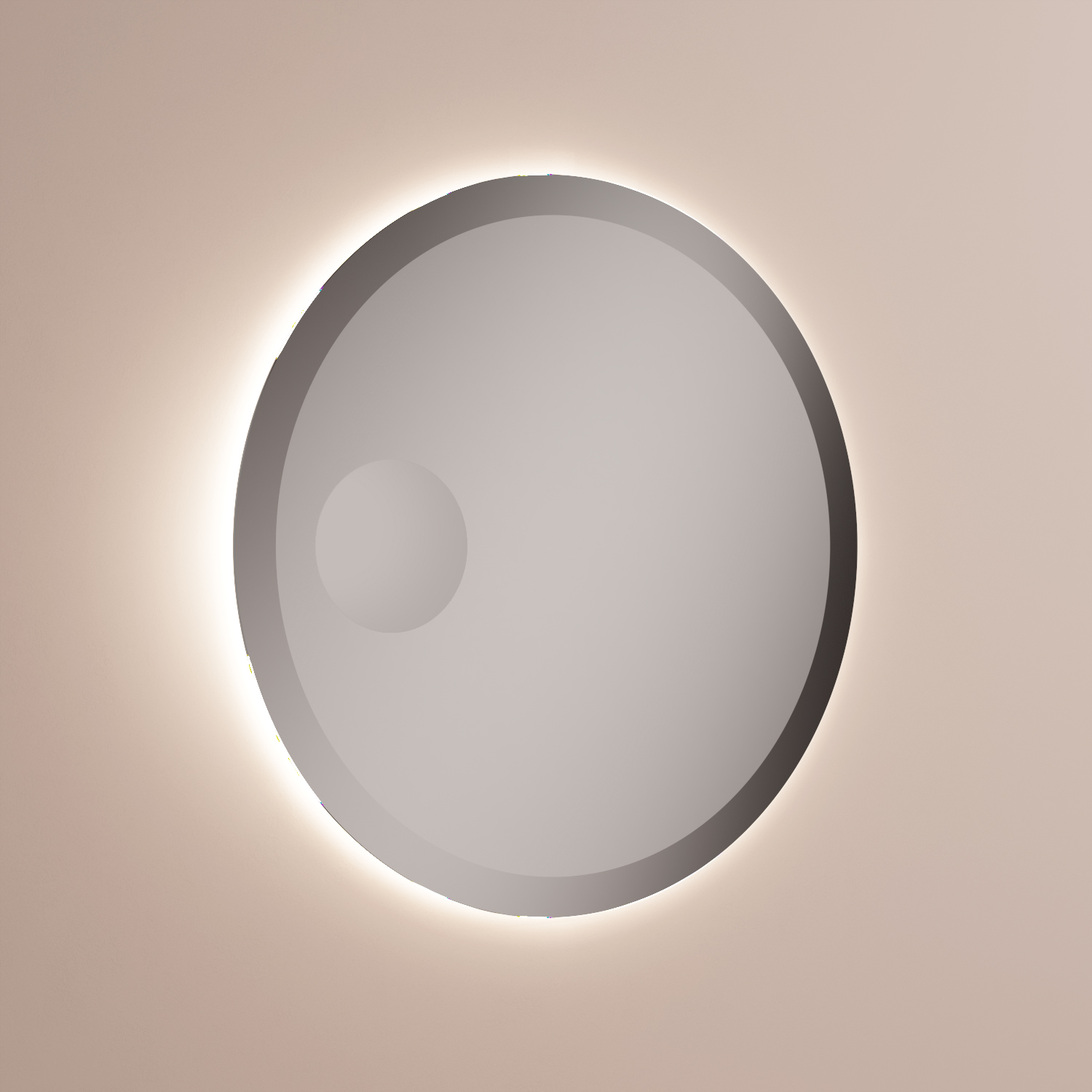 Download dwg CAD model Round mirror with bevelled edges and LED backlighting