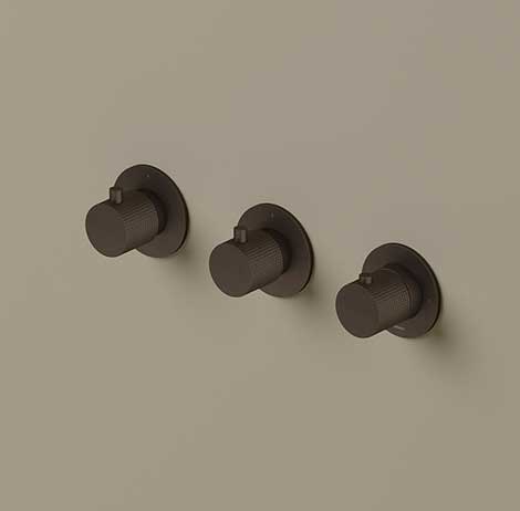 Download dwg CAD model  built-in thermostatic shower mixer with two shut-off valves