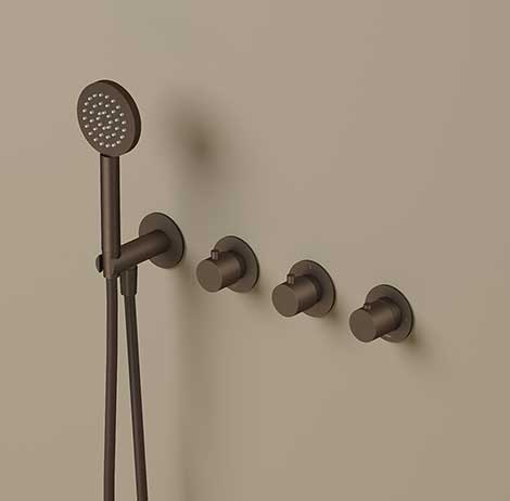 Download BIM model rfa GY7071D built-in thermostatic mixer with two shut-off valves and a hand shower 