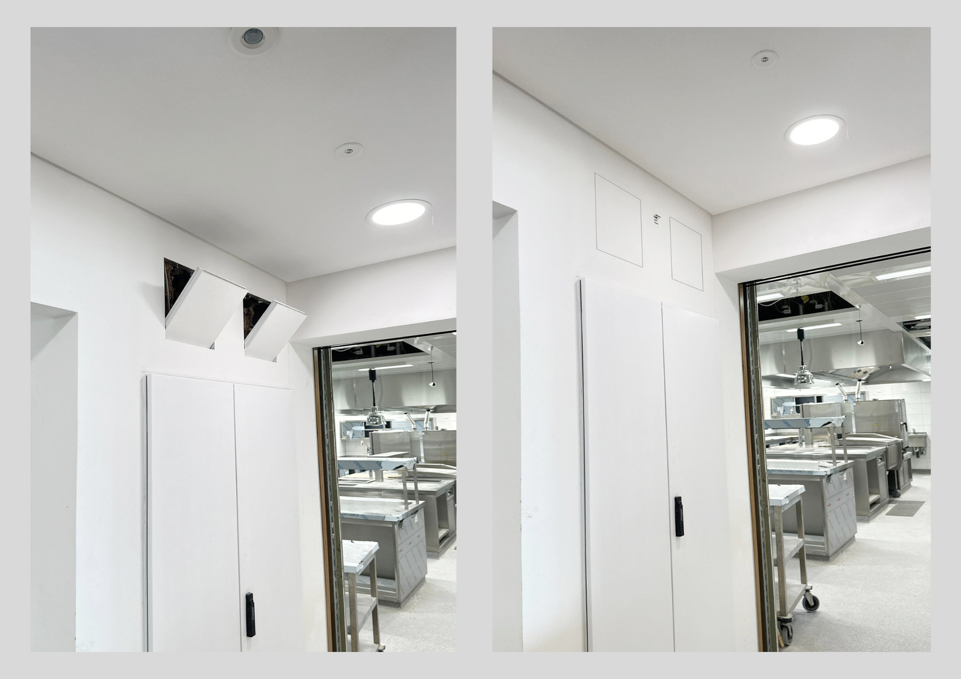 FF Systems - Kitchen showroom: closed and open hatches