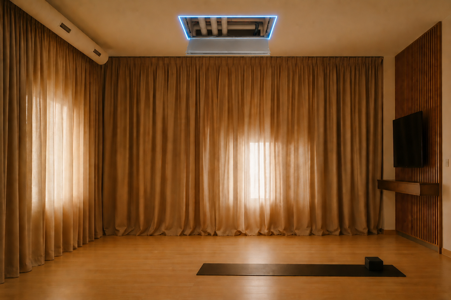 FF Systems - Yoga room_open hatch, soundproofing, systems