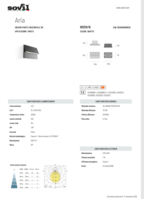 Download technical information Aria Sovil 98-99258 illuminazione esterna