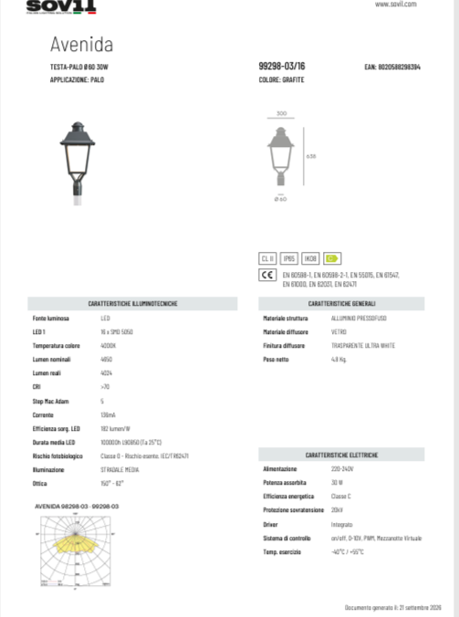 Download technical information Avenida Sovil 98-99298