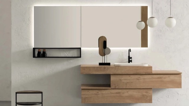 Mobile bagno della linea B-Go di Compab, in Kiki nobilitato