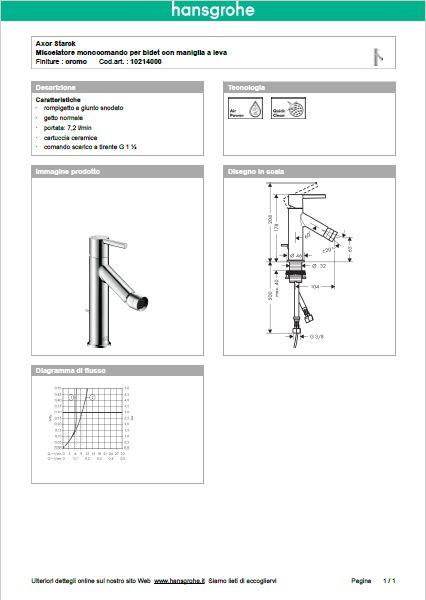 Download Techincal informations Axor Starck