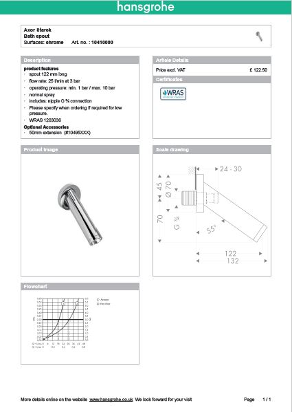 Download Techincal informations Axor Starck