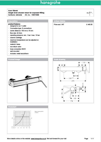 Download Techincal informations Axor Starck
