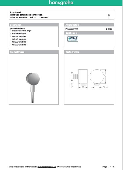 Download Techincal informations Axor Starck