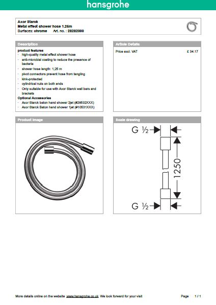 Download Techincal informations Axor Starck