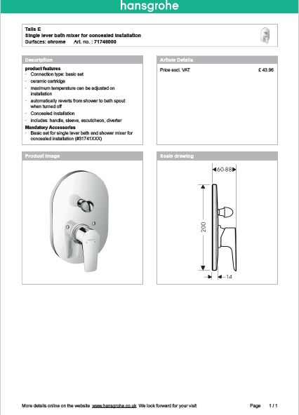 Download Techincal informations Nuovo Talis