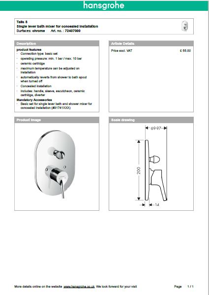 Download Techincal informations Nuovo Talis