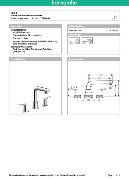 Download Techincal informations Nuovo Talis