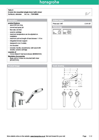 Download Techincal informations Nuovo Talis
