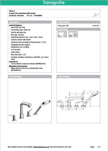 Download Techincal informations Nuovo Talis