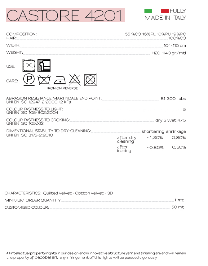 Download Techincal informations Castore