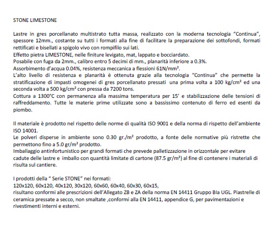 Download Specifications Limestone