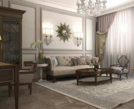 Interior design of Lux apartments of the Bariatinsky Palace (Modern Vision of interiors)