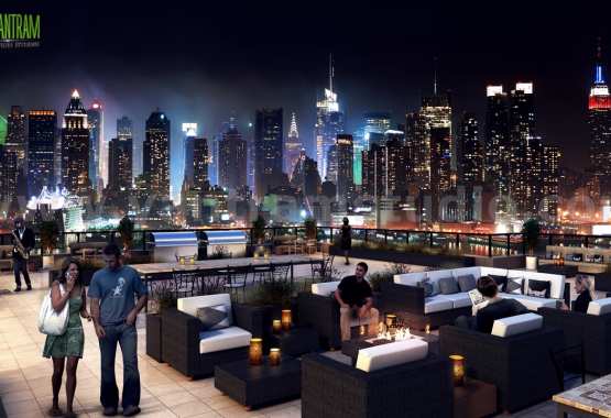 Roof top Design Ideas Evening Scene