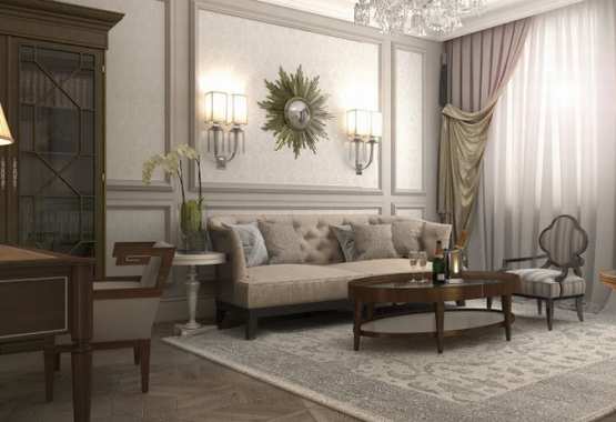 Interior design of Lux apartments of the Bariatinsky Palace (Modern Vision of interiors)