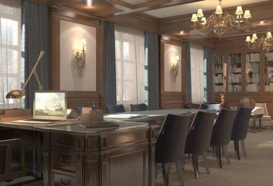 Head office in the administration building at the Greenhouse in Park Ensemble "Maryino"