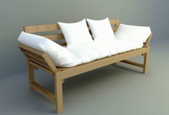 Wooden 3 sitting sofa design