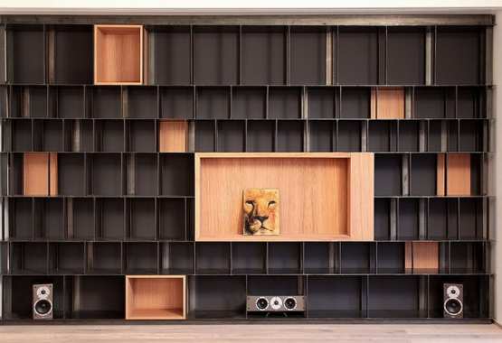 IRON AND WOOD BOOKCASE