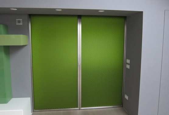 Porta scorrevole inox + Lightben
