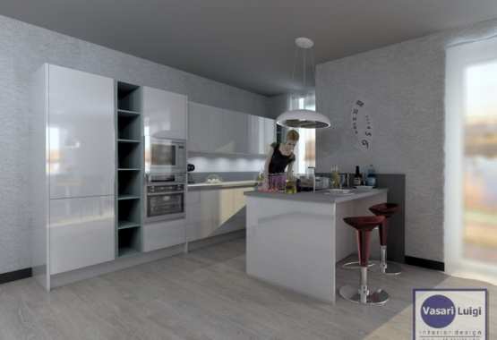 Cucina angolare con penisola