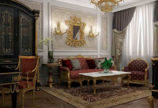 Interior design of Lux apartments of the Bariatinsky Palace (reconstruction of historical interiors adapted for the current use)