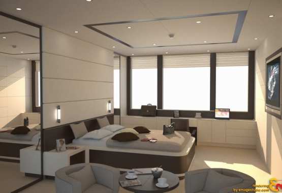 Rendering di interni imbarcazioni e yacht