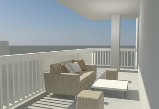 balcone con divano