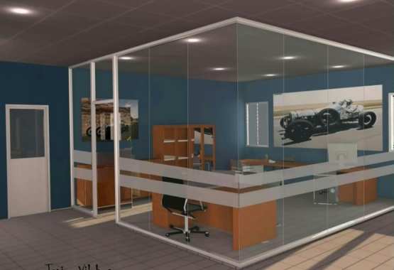 Oficina de aluminio y vidrio