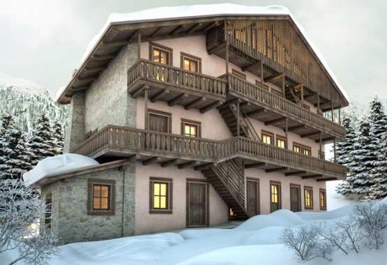 Render_ edificio residenziale in montagna