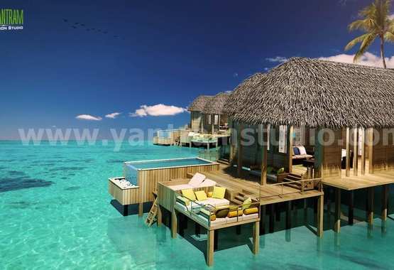 Conceptual 3D Sea Cottages Design Ideas Dubai, UAE