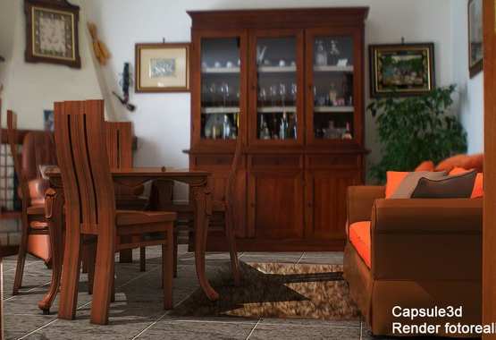 Render soggiorno appartamento in Pozzuoli (NA)