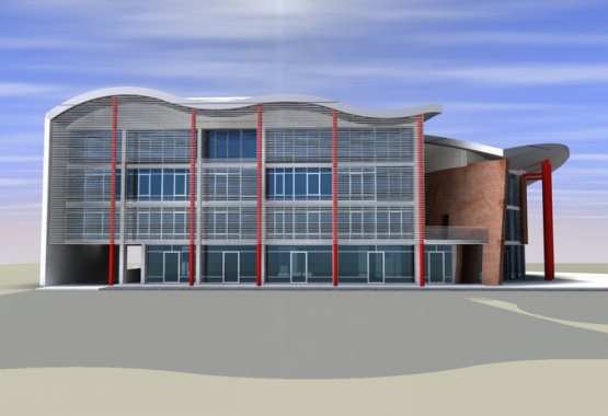 rendering fabbricato residenziale e commerciale