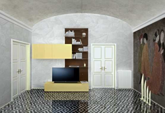 particolare di una zona living a Milano