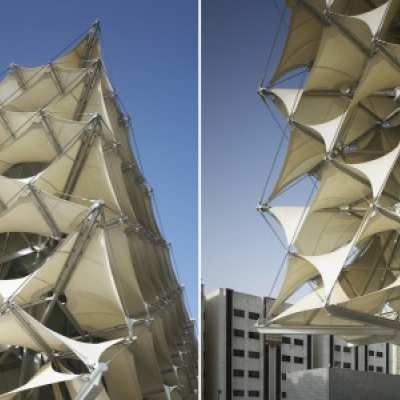 King Fahad National Library: membrane di tessuto per la facciata