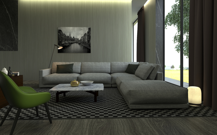 Concept living room 3D Rendering Houston, Texas