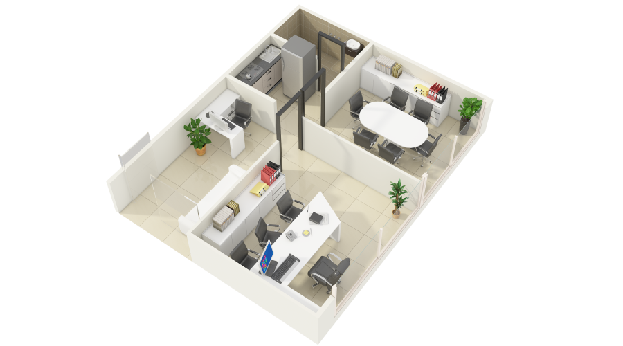 Office 3D Floor Plan Design Rendering Amsterdam Netherland Ideas by JMSD Consultant