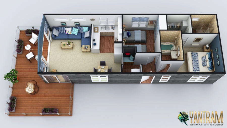 Residential apartment floor plan by 3d home floor plan design Dallas,Texas