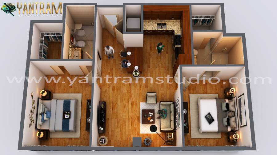 3D House Baroda, Floor plan Designs, ideas, Images by Yantram Floor Plan Designer India.