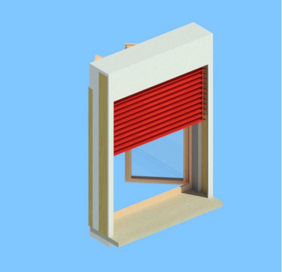 Download 3D Model Ecomet Monoblocco Frangisole Serramento filomuro interno