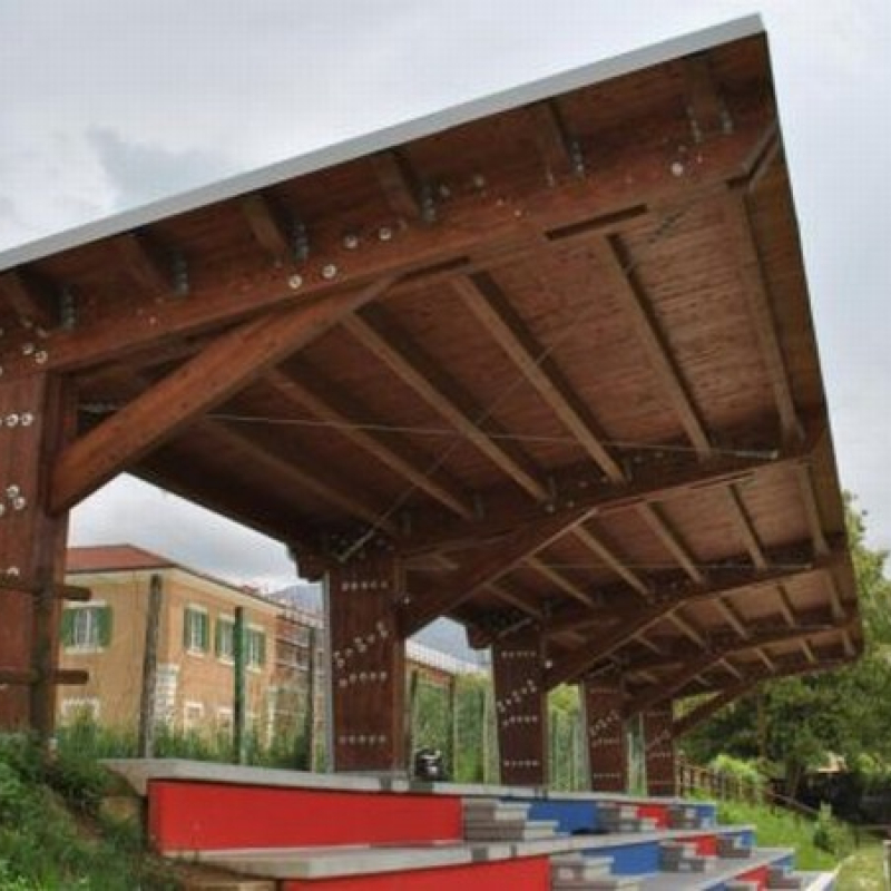 pensilina cemento - legno