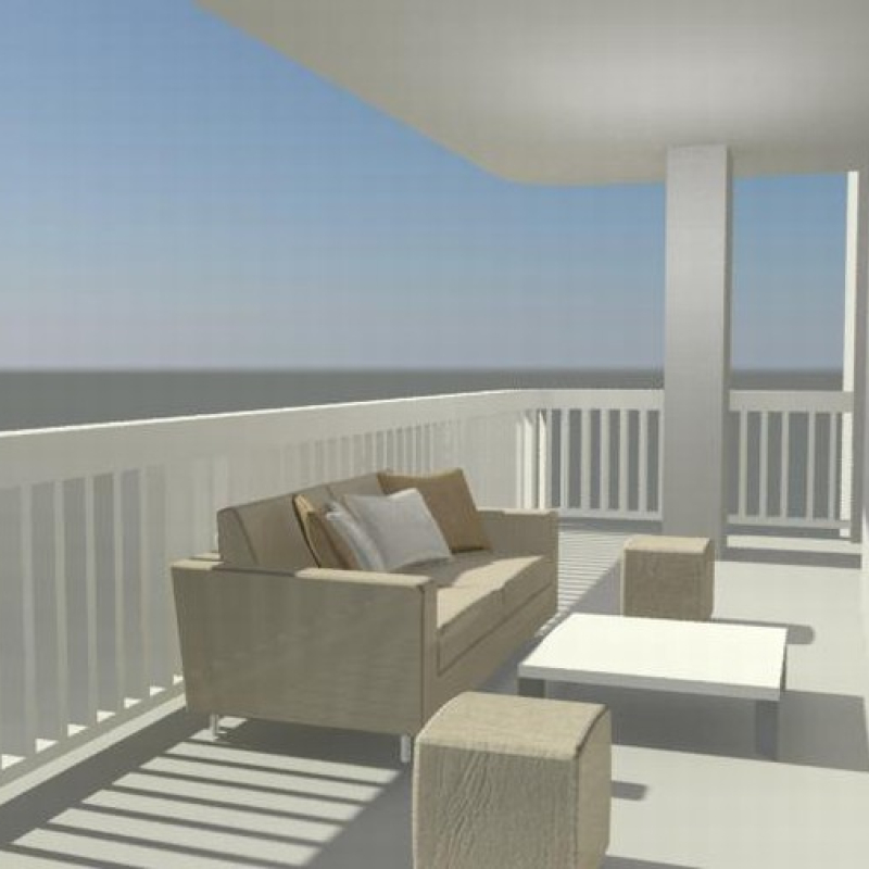 balcone con divano