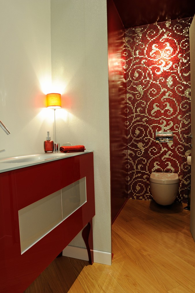  luxury spazio toilet rubino -argento-specchio