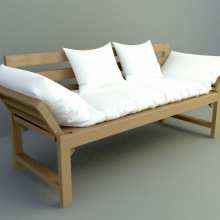Wooden 3 sitting sofa design